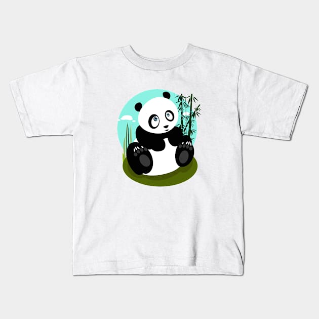 Baby Panda Kids T-Shirt by adamzworld